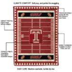 temple owls football field red blanket new arrival