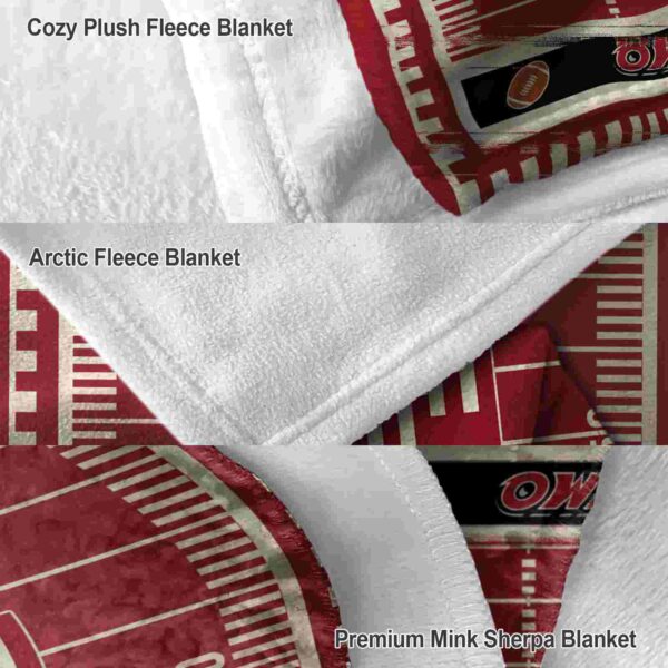 temple owls football field red blanket premium grade