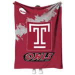 temple owls grunge texture red blanket best selling