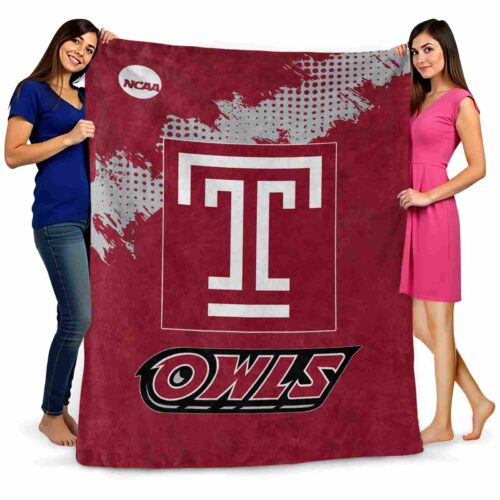 temple owls grunge texture red blanket fashion forward