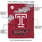 temple owls grunge texture red blanket best selling