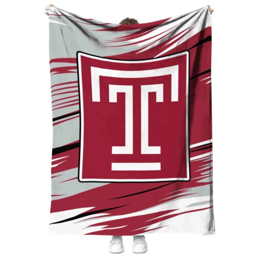 temple owls paint streaks red white blanket best selling