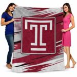 temple owls paint streaks red white blanket best selling