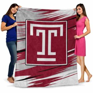 temple owls paint streaks red white blanket fashion forward
