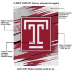 temple owls paint streaks red white blanket best selling