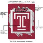 temple owls splatter effect red blanket best selling