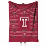 temple owls striped pattern red blanket best selling