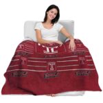 temple owls striped pattern red blanket best selling