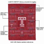 temple owls striped pattern red blanket best selling