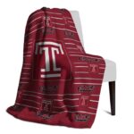 temple owls striped pattern red blanket best selling