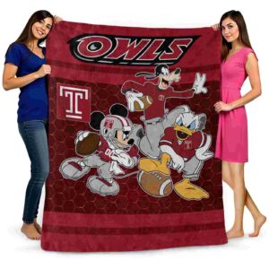 temple owls three musketeers red blanket fashion forward