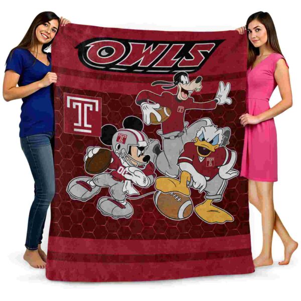 temple owls three musketeers red blanket fashion forward