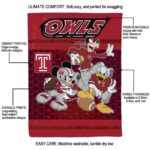 temple owls three musketeers red blanket new arrival