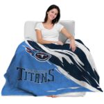 tennessee titans brushstrokes navy white blanket latest model