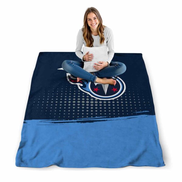 tennessee titans gradient dots navy blanket high quality