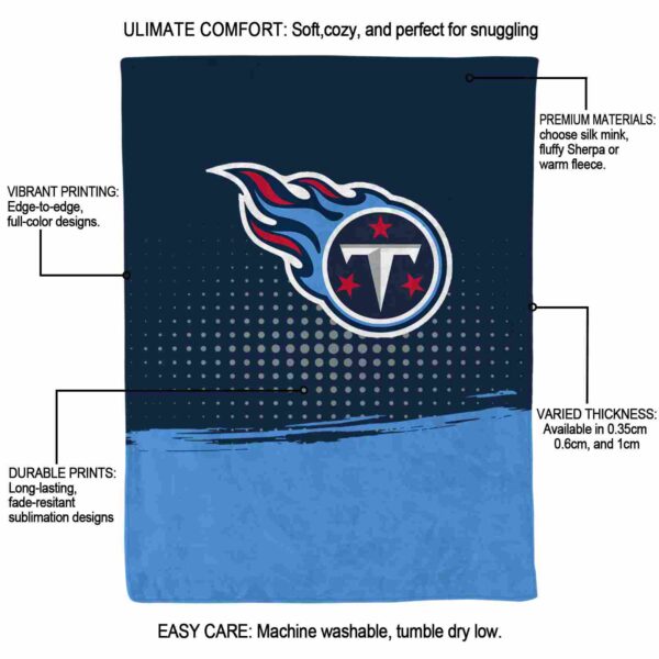 tennessee titans gradient dots navy blanket new arrival