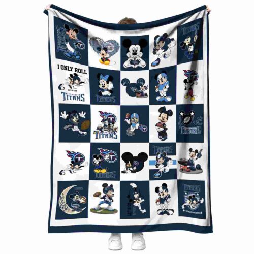 tennessee titans mickey minnie navy white blanket best selling