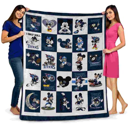 tennessee titans mickey minnie navy white blanket fashion forward