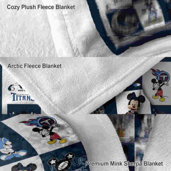 tennessee titans mickey minnie navy white blanket premium grade