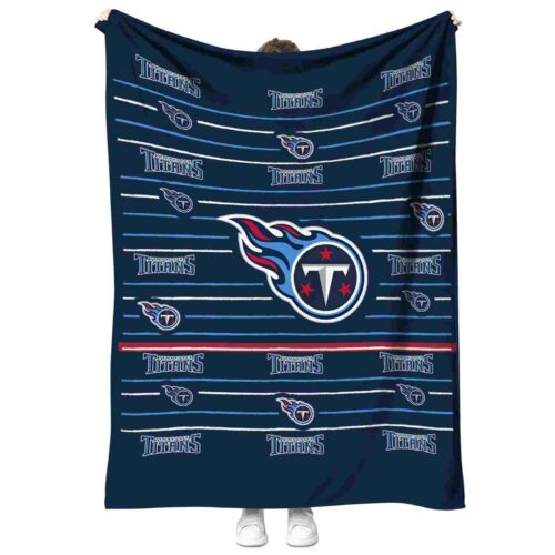 tennessee titans striped pattern navy blanket best selling