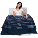 tennessee titans striped pattern navy blanket best selling