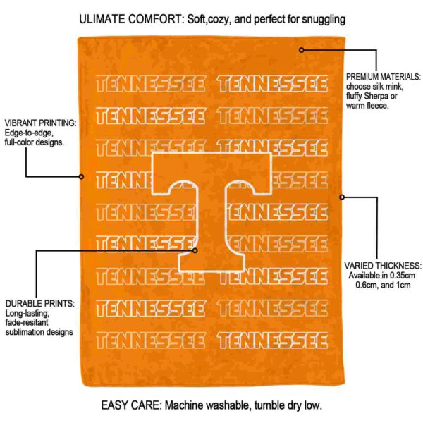 tennessee volunteers fan pride orange blanket new arrival