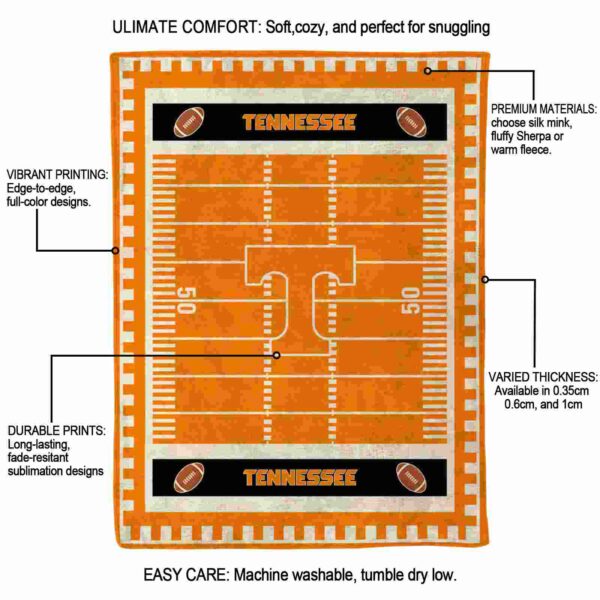 tennessee volunteers football field orange blanket new arrival