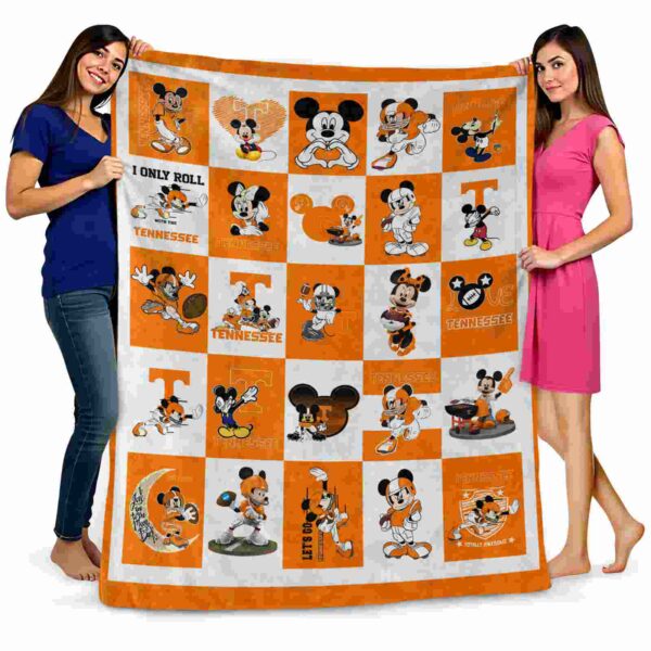 tennessee volunteers mickey minnie orange white blanket fashion forward