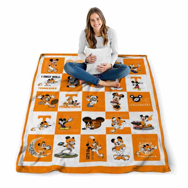 tennessee volunteers mickey minnie orange white blanket high quality