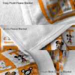 tennessee volunteers mickey minnie orange white blanket premium grade