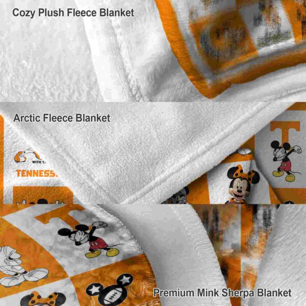 tennessee volunteers mickey minnie orange white blanket premium grade