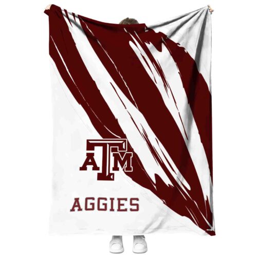 texas am aggies brushstrokes maroon white blanket best selling