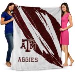 texas am aggies brushstrokes maroon white blanket best selling