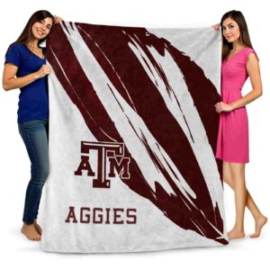 texas am aggies brushstrokes maroon white blanket fashion forward