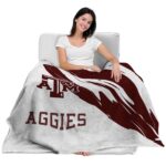 texas am aggies brushstrokes maroon white blanket best selling
