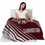 texas am aggies diagonal stripes maroon blanket best selling