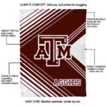 texas am aggies diagonal stripes maroon blanket best selling