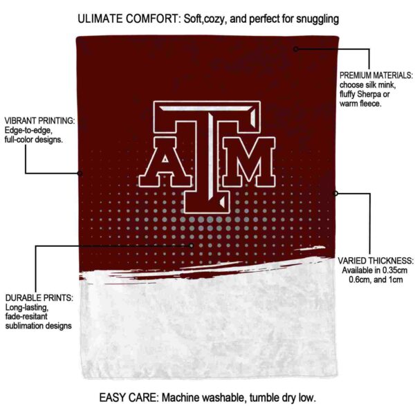 texas am aggies gradient dots maroon blanket new arrival