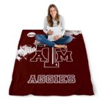 texas am aggies grunge texture maroon blanket high quality