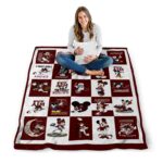 texas am aggies mickey minnie maroon white blanket high quality