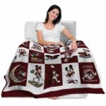 texas am aggies mickey minnie maroon white blanket latest model