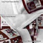 texas am aggies mickey minnie maroon white blanket premium grade