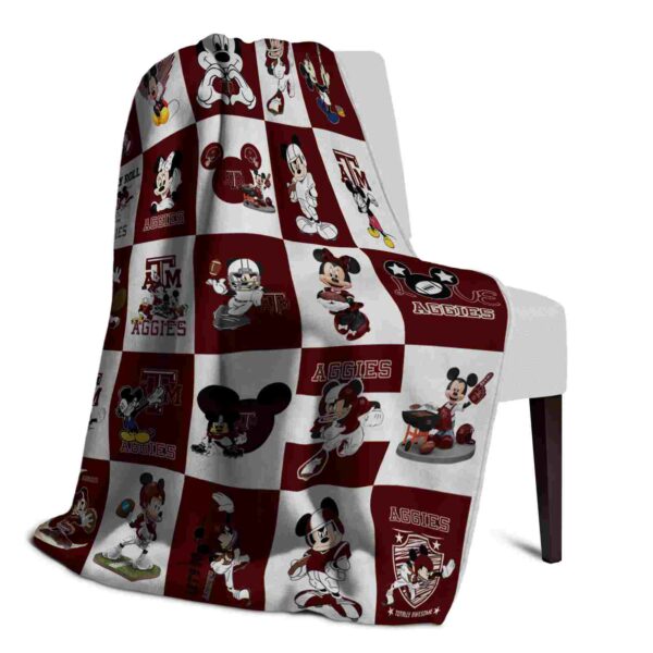 texas am aggies mickey minnie maroon white blanket top rated