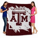 texas am aggies splatter effect maroon blanket fashion forward