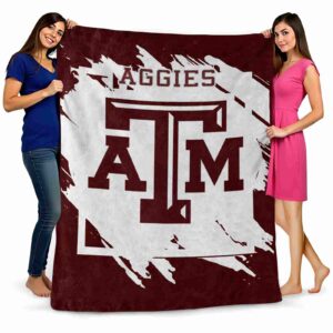 texas am aggies splatter effect maroon blanket fashion forward