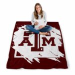 texas am aggies splatter effect maroon blanket high quality