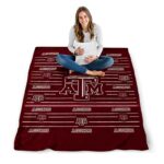 texas am aggies striped pattern maroon blanket high quality