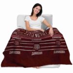 texas am aggies striped pattern maroon blanket latest model