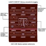 texas am aggies striped pattern maroon blanket new arrival
