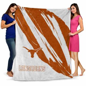 texas longhorns brushstrokes orange white blanket fashion forward